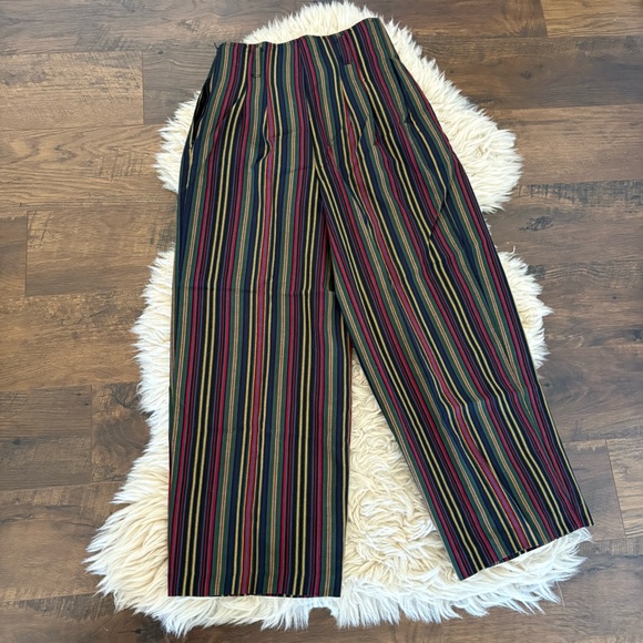 Vintage 80’s 90”s ESPRIT Wide Leg Cropped Striped Trouser Pants Sz S - Picture 5 of 9